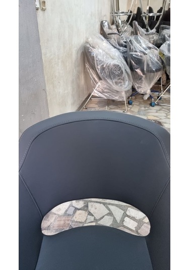 Bintaşmobilya Viva Antrasit Gri Deri Ofis Bekleme Koltuğu