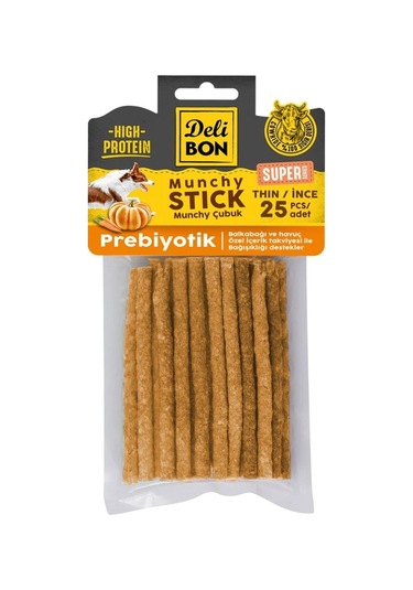 Delibon Süper Munchy Çubuk Prebiyotik Köpek Çiğneme Kemiği İnce 25'li