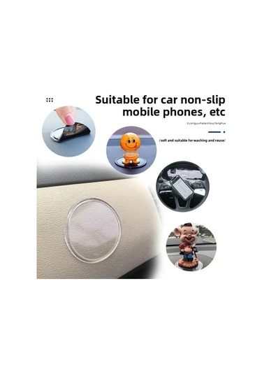 Cloudstore 3 Adet Siyah 3.15 İnç Araç Telefon Matı, Kaymaz Koku Matı, Yıkanabilir Ofis Masaüstü Sabitleyici