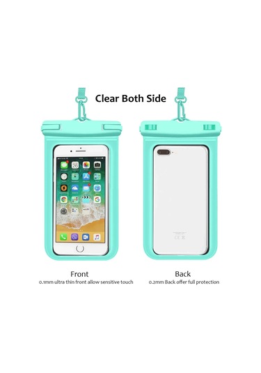 Vkemall Çiftli Su Geçirmez Telefon Kılıfı - 7.2 İnç'e Kadar Uyumlu, Takılabilir Askılı, Macaron Mavisi