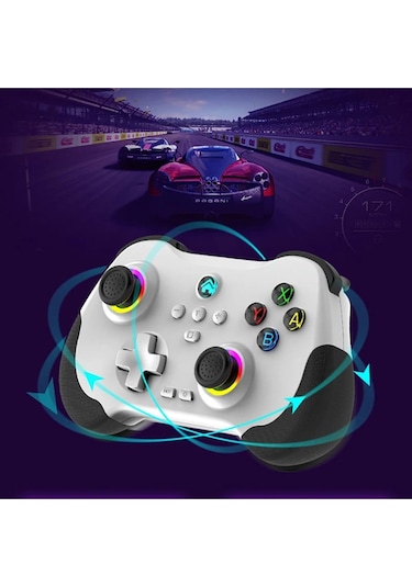 Z01 Pc/ps4/ps3/Apple Uyumlu iOS/switch/android Telefon Tv Tablet Titreşimli Rgb Bluetooth Joystick Gamepad Siyah