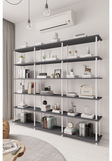 Çevir Kur 200 Cm Antrasit Kitaplık Bd 200 177 29 Cm Antrasit