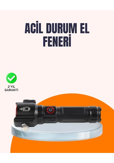 Ceylan Adam Çok Fonksiyonlu Acil Durum Feneri Yan Işıklı Çekiçli Çok Renkli