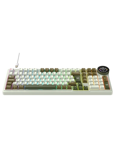 Havit Gamenote Kb923l Pro Tri-mode Kablosuz Mekanik Rgb Oyuncu Klavyesi Lcd Ekranlı