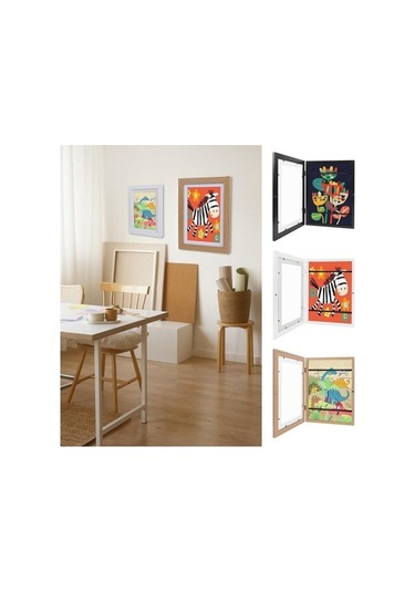 Novahub Bej 3-1 Adet Manyetik Çocuk Sanat Çerçevesi, Değiştirilebilir Fotoğraf Depolama, Çocuklar İçin Sanat Sergisi Ekran, Ev Ve Ofis Dekorasyonu