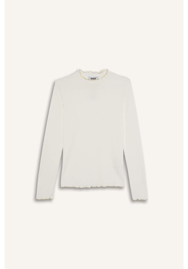 Defacto Fitilli Kaşkorse Uzun Kollu Tunik E9540ax25wner105 Ekru