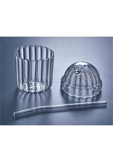 Devigo 2 Adet Kapaklı Pipetli Pinterest Bardak Soğuk Kahve Ve Sunum Bardağı 430 ML