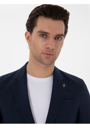 Cacharel Koyu Lacivert Slim Fit Spor Ceket
