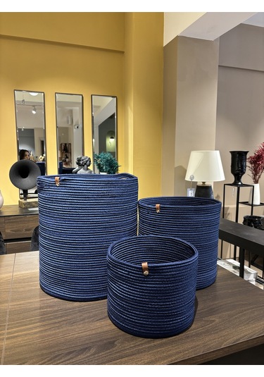 Rover Çok Amaçlı Düzenleyici Sepet, Saksılık, Organizer 3'lü Set Lacivert