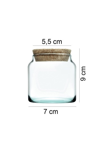 12 Adet Tahta Kaşıklı Mantar Kapak Baharatlık 300 Ml Siyah Etiket Şeffaf