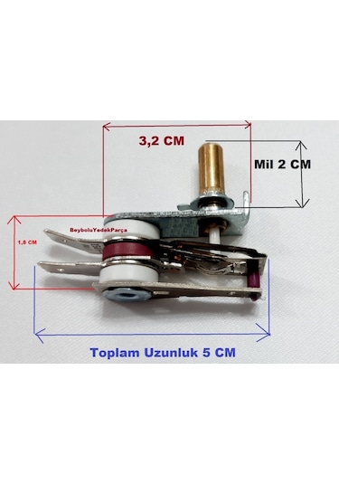 Premier Tost Makinesi Termostat  Mil Uzunluğu 2 Cm  10 Amper