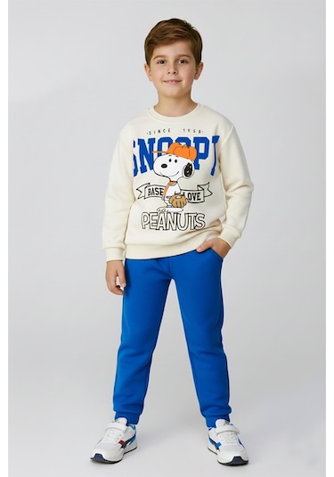 Erkek Çocuk Snoopy Baskılı Eşofman Takım Dmb-4141 Saks