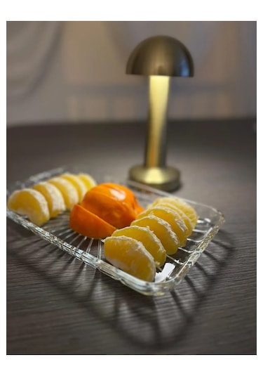 27 Cm Elegant Dikdörtgen Cam Servis Sunum Tabak 54883