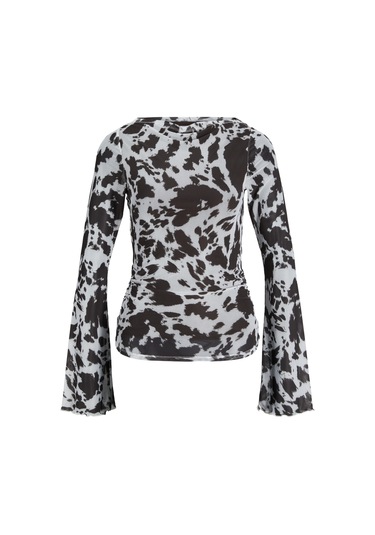 Kadin Kayik Yaka Tisört - Minna - 12280223 Black Coffee