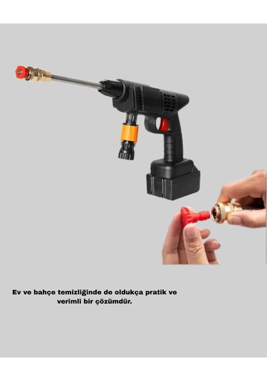 Akülü Araba Yıkama Makinesi 21v Güçlü Basınçlı Ve Çift Akülü Taşınabilir