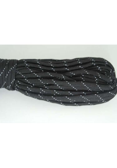 Mg Ropes Paracord İp 4 Mm Simli Siyah Renk No:16 10 Metre Çok Renkli