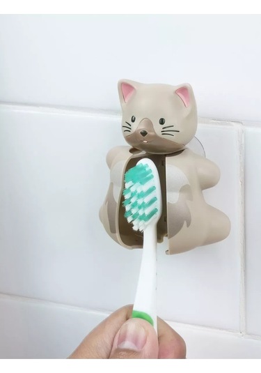 Flipper Kedi Diş Fırçası Tutucu İle Diş Fırçası 169617580 Yeşil