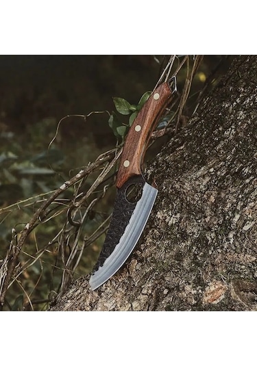 Novahub Hk-1005 6.ınc Karbon Çelik Kavisli Sap Kesim Bıçağı Kahve Kahve