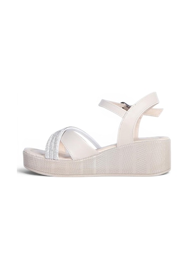 Ayakcenter Byn Ayışığı By33 Krem Kadın 7 Cm Topuklu Sandalet