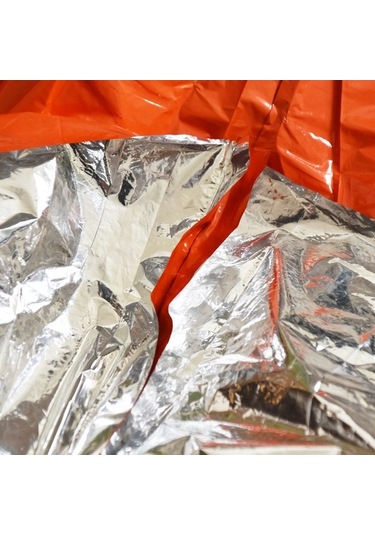 Tongxida Turuncu/kamufle Yeşil Seçenekli 100x130mm Acil Durum Yağmurluğu, Kamuflaj Çok Renkli