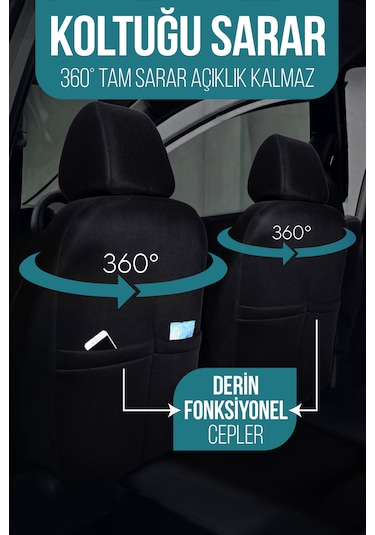 Era Serisi Universal Oto Koltuk Kılıfı Siyah-mavi