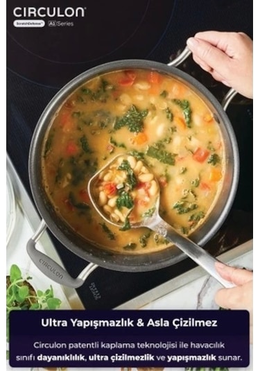 Circulon 24 Cm Kapaklı Derin Tencere Çok Renkli