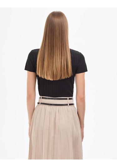 Pierre Cardin Kadın Siyah Tişört Basic 50320697-vr046