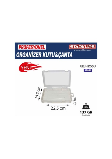 Plastik Bölmeli Çanta Organizer Tek Bölme