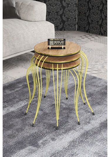 Zigon Sehpa C Lüx Çift Gümüş Bendir