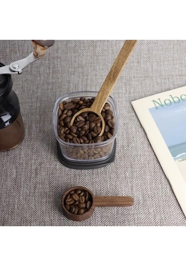 Pazly 2 Boyutlu Dayanıklı Ahşap Kahve Kaşığı Ölçme S Natürel