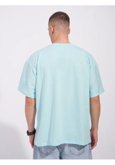 Sılkworm Baskılı Oversize Tişört 268897619 Açik Mavi