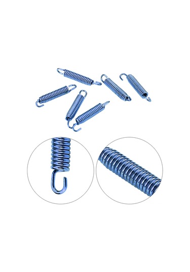 Ximistore9 Motosiklet Egzos Borusu Yay Kancası Mavi 6 Adet - Paslanmaz Çelik, Isı Dayanıklı, Anti-koroziv Aksesuar