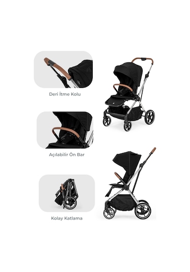 Kanz Snap Autofold Travel Sistem Bebek Arabası Darkness Black