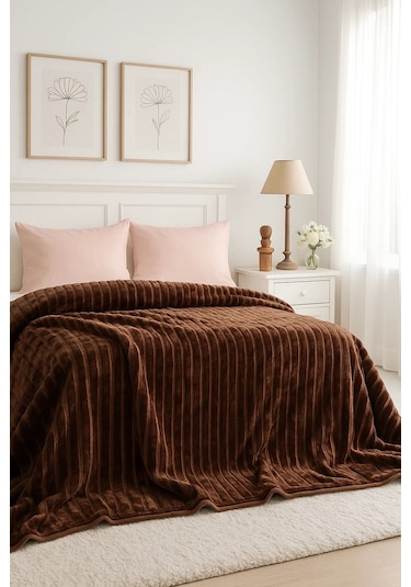 Gentle Battaniye 160 220 Kahve Kahverengi