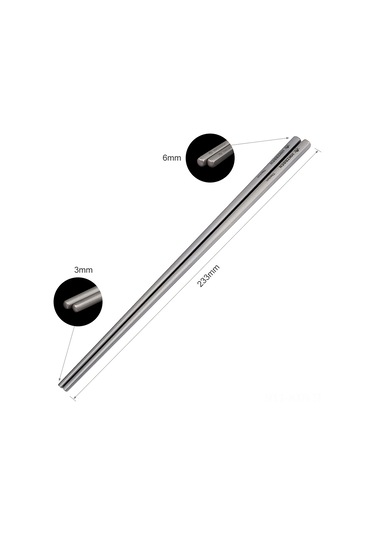 Kosona Titanium Boşluklu Çubuklar - Saf Titanyum Malzeme, 233mm Uzunluk, 21g Ağırlık, Yemek Çubukları Seti Çok Renkli