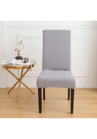Koyu Gri Spandex Jakarlı Sandalye Düz Renk Streç Mobilya Koruyucu Slipcovers Yemek Odası Düğün Için Çıkarılabilir Sandalye Kapakları