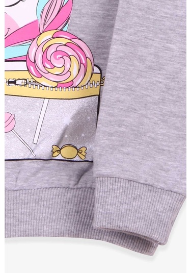 Breeze Kız Çocuk Sweatshirt Unicorn 2-6 Yaş, Gri Melanj-gri Melanj Gri Melanj