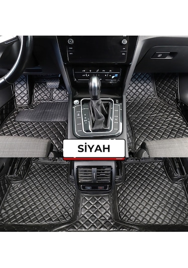 Cupra Terramar Siyah Üzeri Siyah Dikiş 8d Diamond Premium Kaymaz Deri Oto Paspas