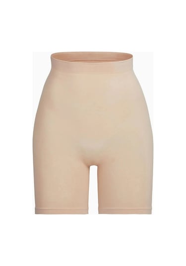 Skims Seamless Sculpt Mid - Thigh Shorts, Yüksek Bel Şekillendirici Şort Bej