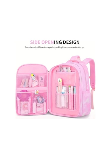 Luckydog Genel Mavi Çanta Öğle Yemeği Çantası Kalem Kutusu Kadın Üç Parça Seti Kapasiteli Degrade Mavi Mavi