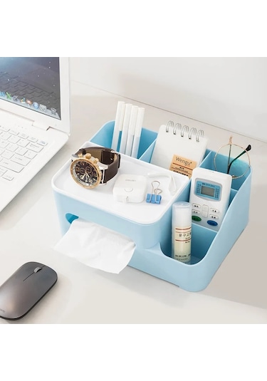 Pembe-l-çok Fonksiyonlu Doku Kutusu Kapağı Uzaktan Kumanda Tutucu İle Kırtasiye Durumda Ev Banyo Yatak Odası Masaüstü Kozmetik Organizatör
