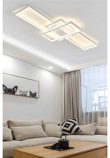 Tetris Modern Tasarım Beyaz Ledli Plofonyer Avize . Beyaz