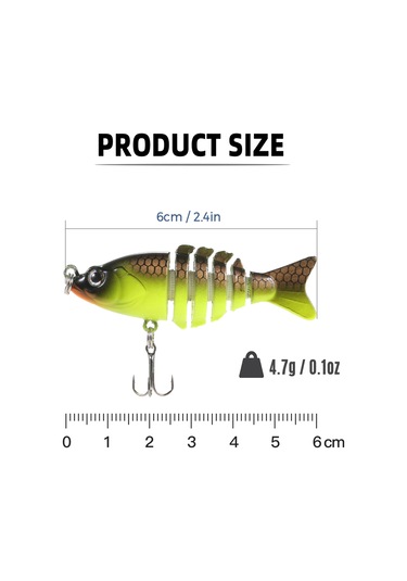 Yuntech01 Cc24-03 6cm 4.7g Abs Materyal Renk Seçenekli Yüzgeçli Sanal Balık