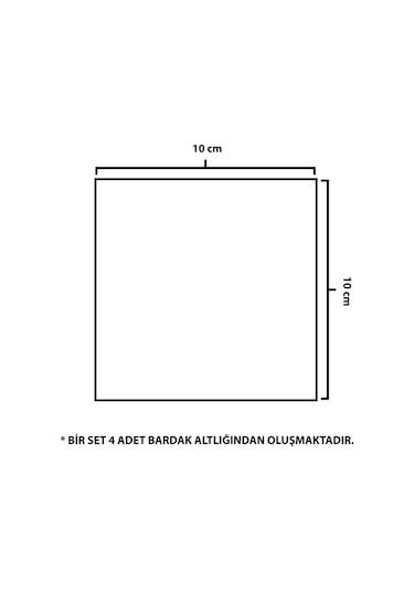 Decorita Cam Bardak Altlığı Mutlu Yıllar Geyik 4'lü Takım 10 x 10 CM Çok Renkli