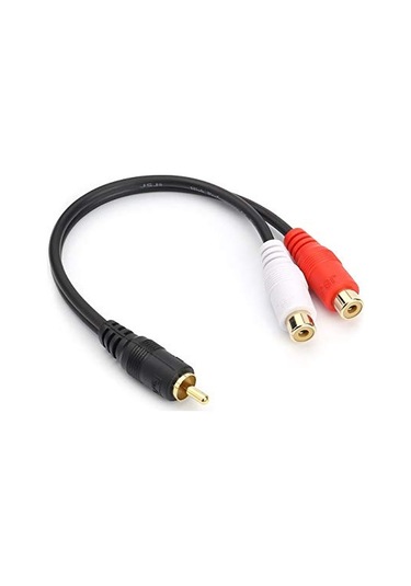 Y Kablo 1 Erkek 2 Dişi Rca Kablo 30 Cm Spletter Kablo