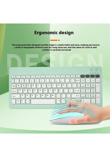 2858+030 Şarjlı Wireless Bluetooth Klavye Sessiz Fare Seti 800/1200/1600 Dpı Kırmızı Optik