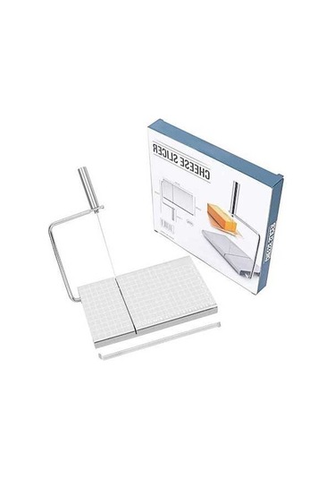 Novahub Peynir Dilimleme Tereyağı Kesici, Paslanmaz Çelik, 6 Yedek Tel, Doğru Boyut Ölçeği Gümüş