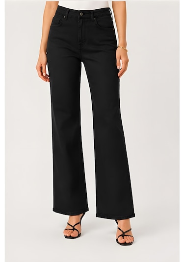 Lili Woman Kadın Siyah Bol Paça Denim Pantolon Ty.msm01s