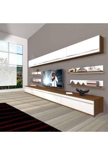 Decoraktiv Eko 360y Mdf Tv Ünitesi Tv Sehpası Ceviz - Antrasit