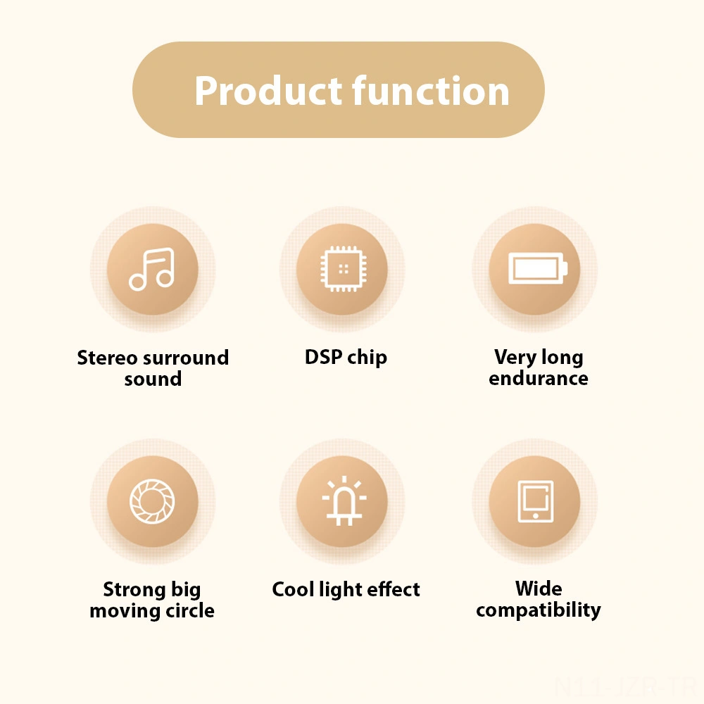 Geeroyoo K30 Beyaz Bluetooth 5.0 Hoparlör, Dış Mekan Taşınabilir, 6w Ses, Çift Mikrofon İle Karaoke, Renkli Işık Efekti, 1200mah Pil